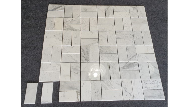 MOZAIKA BIANCO CARRARA  15 X 7,5 CM DOSTĘPNA OD RĘKI 